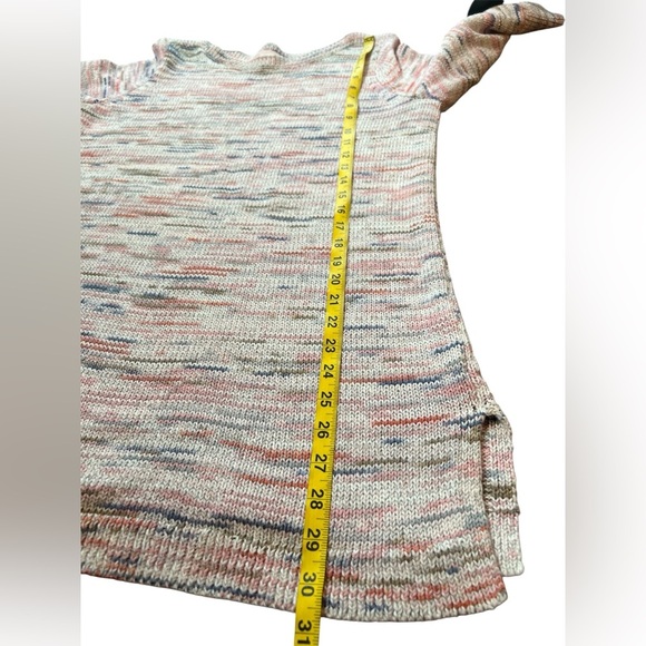 J. Jill Cotton Space Dye Sweater Tunic Multicolor Knit Pullover Size Medium - Picture 4 of 6